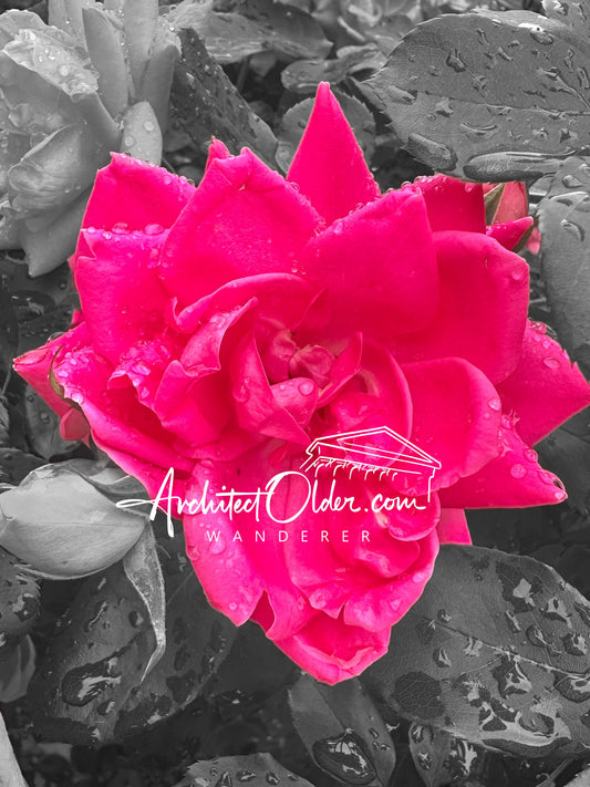 Rose in greyscale
